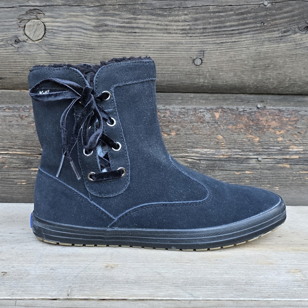 Keds NEW Sunny Side Cozy Suede Shearling-Lined Cabincore Ankle Boots 9M - Picture 15 of 16